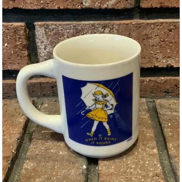 Vintage Morton Salt “When It Rains It Pours” 1956 Coffee Mug 3.5” Tall - Picture 2 of 4
